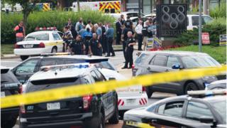 Police at the scene of a shooting in Annapolis