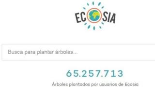 La pantalla principal de Ecosia