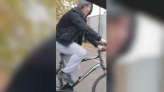 Suspect on a bicycle