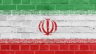 Iranian flag painted on wall