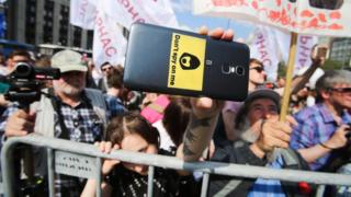 Протестующие осуждают интернет-цензуру в Москве