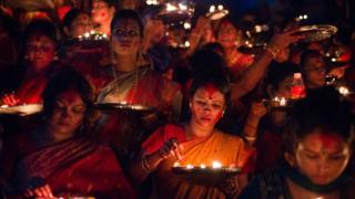 ঢাকায় হিন্দুদের একটি ধর্মীয় উৎসব।