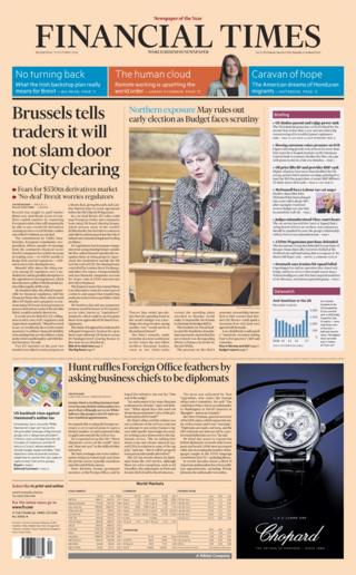 Financial Times front page - 31/1/18