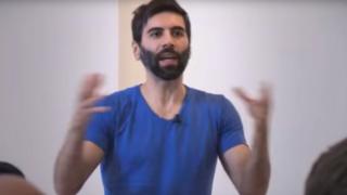 Daryush Valizadeh is seen in a screen grab from a BBC documentary