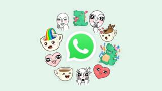 Imagen con las pegatinas predeterminadas de WhatsApp.