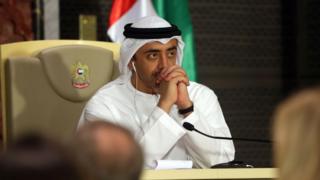 الشيخ عبد الله بن زايد آل نهيان، وزير الخارجية الإماراتي،