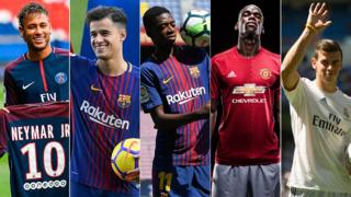 Neymar, Coutinho, Dembélé, Pogba y Bale