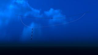 Underwater view of how The Ocean Cleanup will work