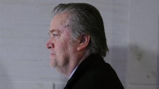 Steve Bannon arrives at a House Intelligence Committee closed door meeting, on January 16, 2018
