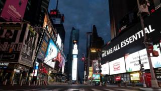 Deserted Times Square, New York (7 May)