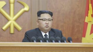 金正恩发表新年贺词(朝中社2017年1月1日发放图片)