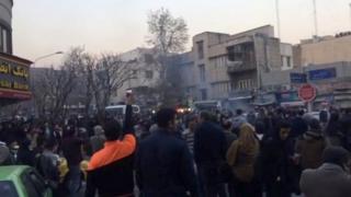 Protestors in Tehran, the capital of Iran