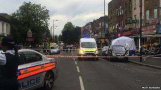Lordship Lane shooting scene in Wood Green