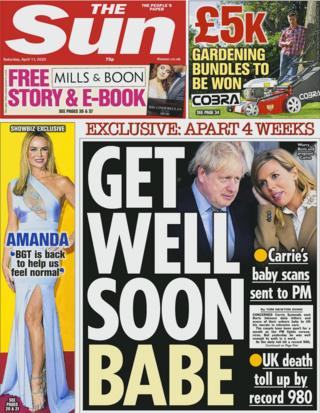 The Sun front page 11 April