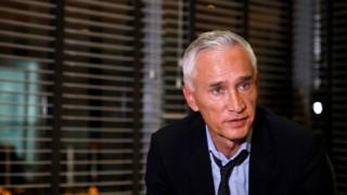 Jorge Ramos, anchor of Spanish-language U.S. television network Univision, talks to the media, after he and his team were released