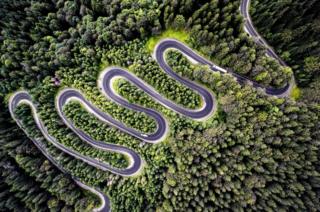 A road in Transylvania, Romania.