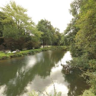 The River Ivel, outside Jordans Mill near Biggleswade in Bedfordshire