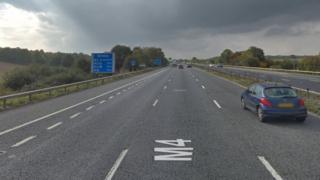 The M4 Westbound in Wiltshire