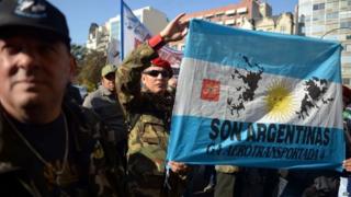 Falklands War veterans march in Buenos Aires, 16 June 15