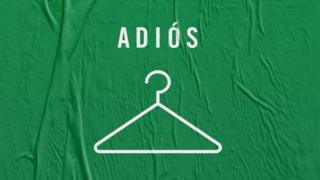 Anuncio de Amnistía Internacional con una percha debajo de la palabra Adiós.