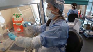 Scientist in a UK laboratory.