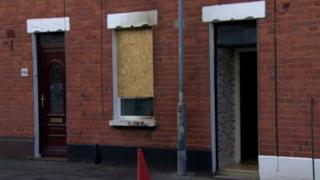 Scene of petrol bomb attack