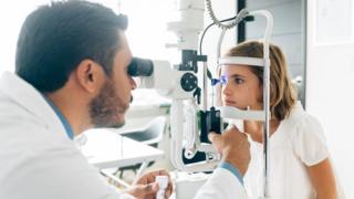 A child getting an eye test