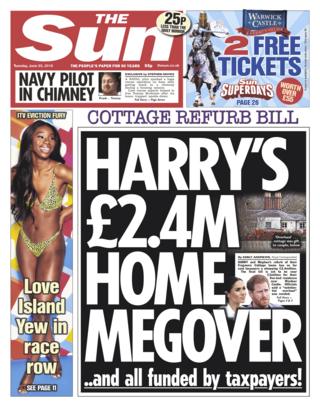 The Sun front page 25/06/19