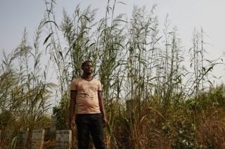 Mohammed Kanu, a former frontline worker during the Ebola crisis at Waterloo Ebola Graveyard. Sierra Leone.
