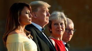 Дональд Трамп и Тереза Мэй с супругами