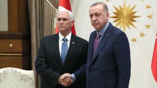 Mike Pence y Recep Tayyip Erdogan