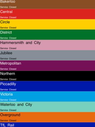 Screengrab of TFL app