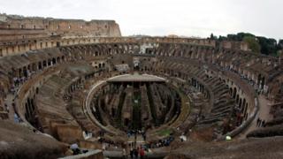 People visit Rome's ancient Colosseum