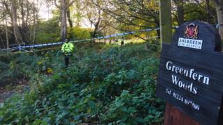 Police at Greenfern Woods in Aberdeen