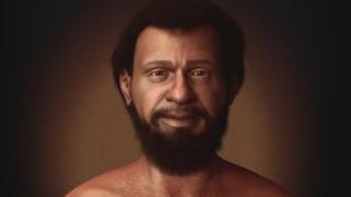 Ilustração de um rosto que poderia ser o de Jesus