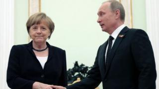 Angela Merkel ve Vladimir Putin
