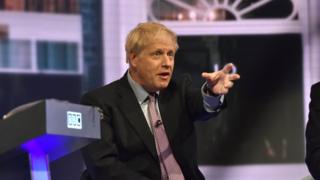 MP Boris Johnson speaks during a Conservative Leadership televised debate on June 18,