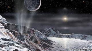 An artists impression of Pluto's surface
