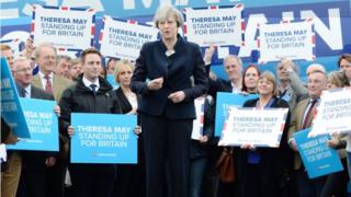 Theresa May campaigning in Northumberland