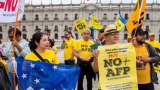 Manifestantes contra AFP