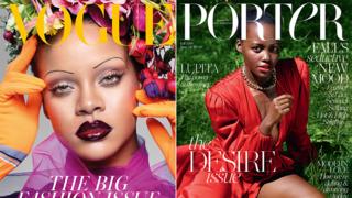 British Vogue front cover featuring Rihanna and Porter magazine front cover featuring Lupita Nyong'o