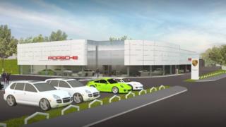 CGI of planned Porsche centre in Perth