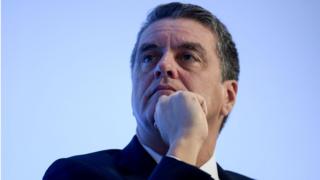 Diretor-geral da OMC, Roberto Azevêdo, durante conferência em Paris em 16 e novembro