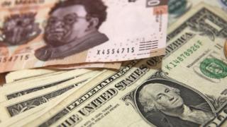 dólares y pesos mexicanos