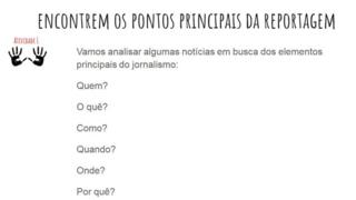 Slide dos principais elementos de uma reportagem