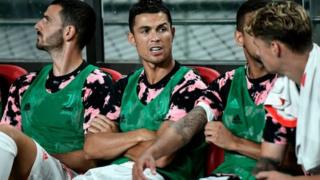 Cristiano Ronaldo on the bench