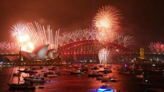 Fireworks as planned over the iconic Harbour Bridge and Opera House