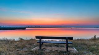 Sunset over water