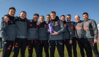 Eddie Howe with his manager of the month award