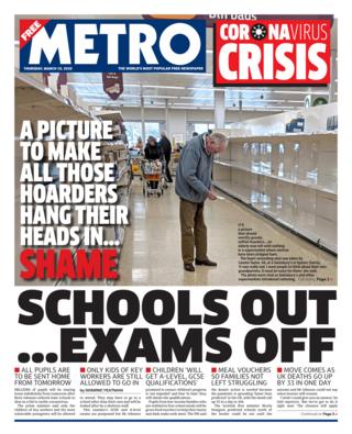 Metro front page